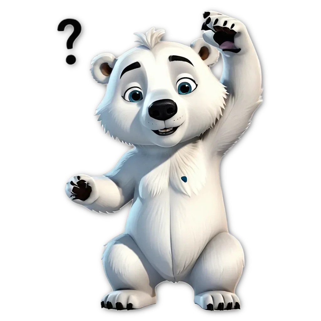 A polar bear cub waving its paw.