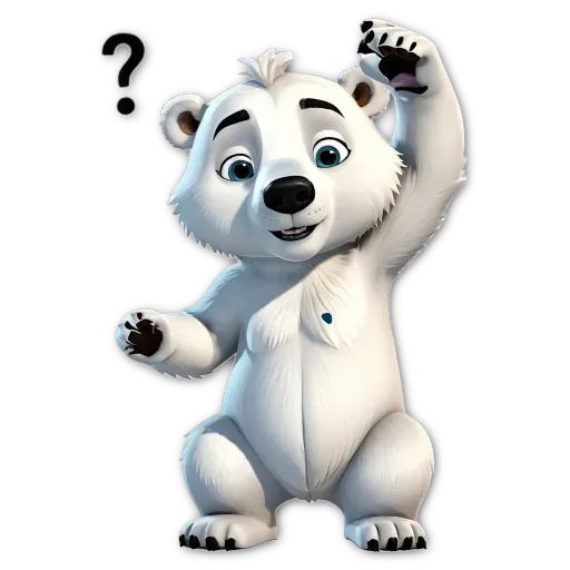 A polar bear cub waving its paw.
