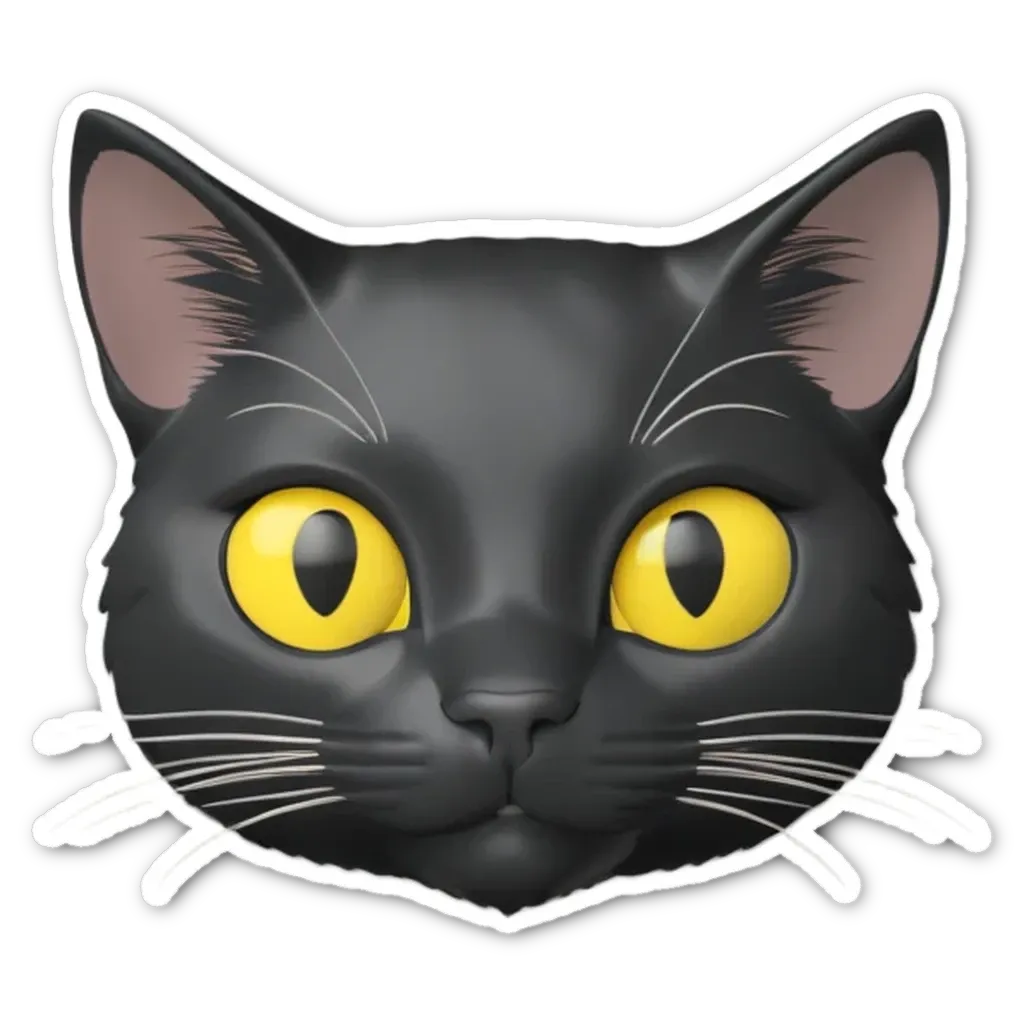 A black cat sticker of the face.