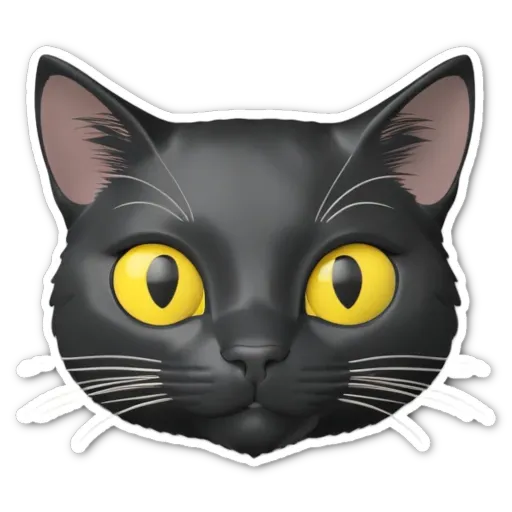 A black cat sticker of the face.
