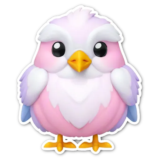 A sticker of an object that looks like a bird.