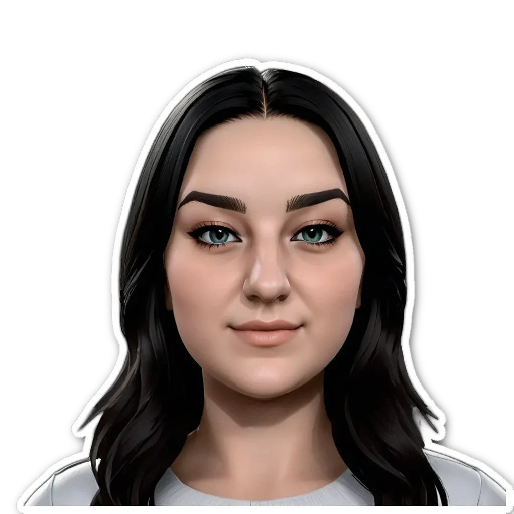A sticker of a woman's face.