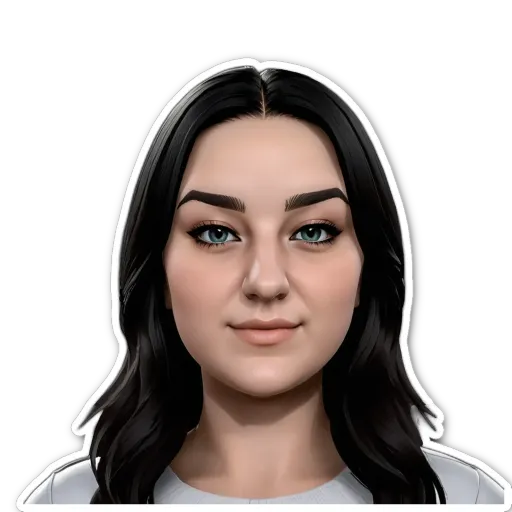 A sticker of a woman's face.