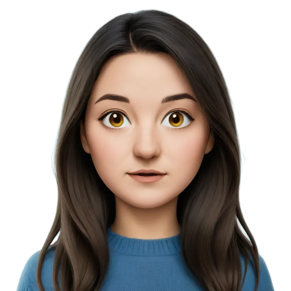 A closeup of a woman's face generated by apple.