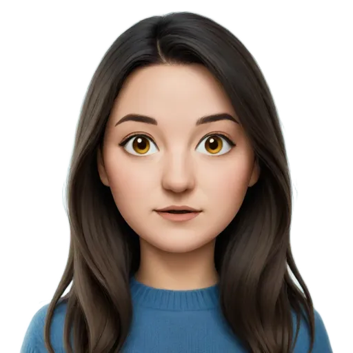 A closeup of a woman's face generated by apple.