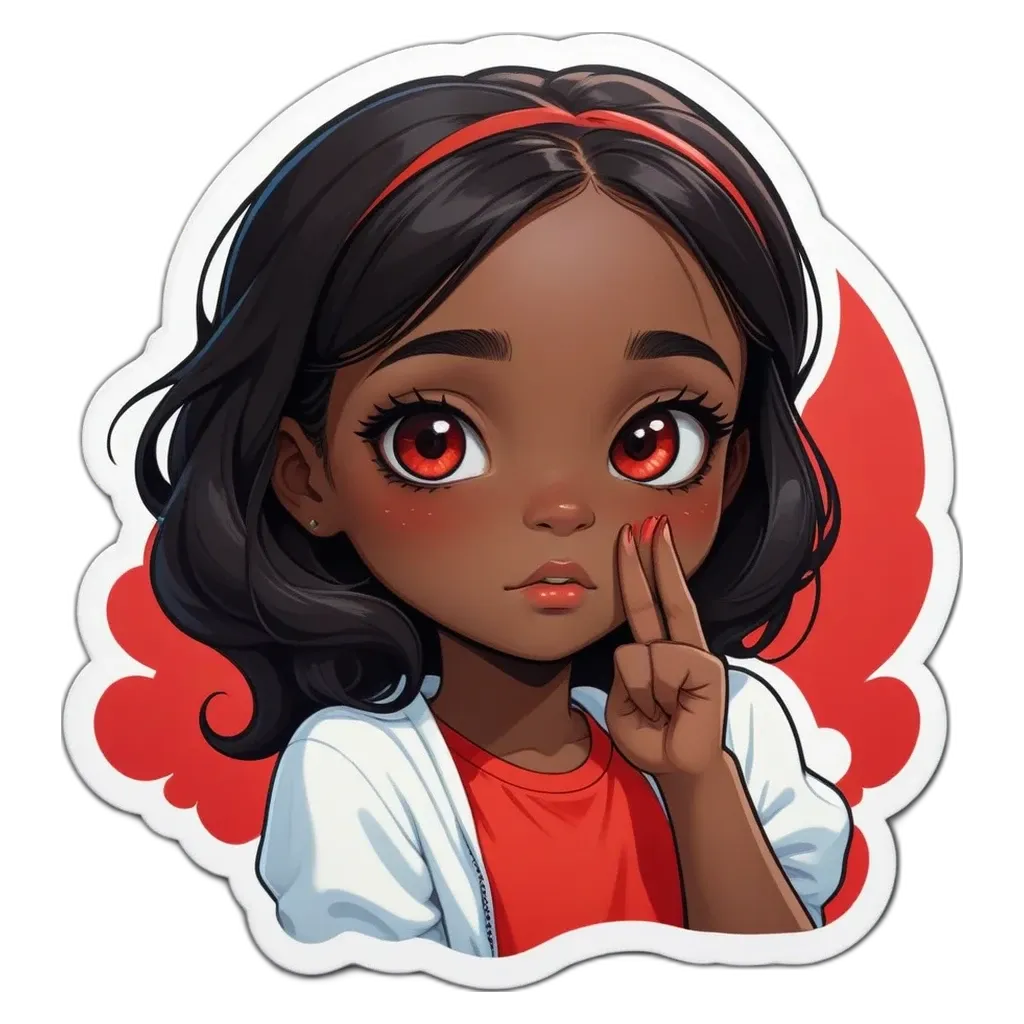 A girl making a peace sign with her hand.