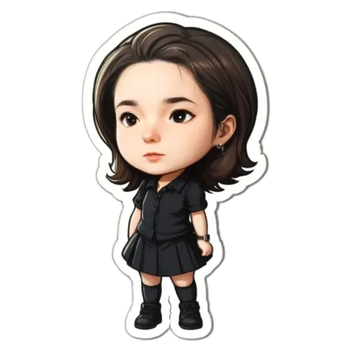 A girl is standing with her hands in her pockets.