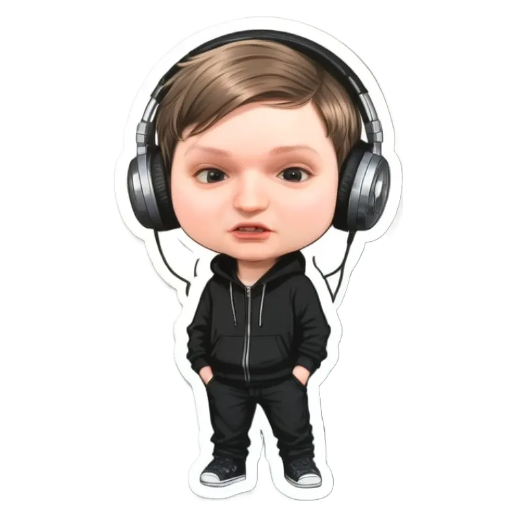 A child wearing headphones and a hoodie.