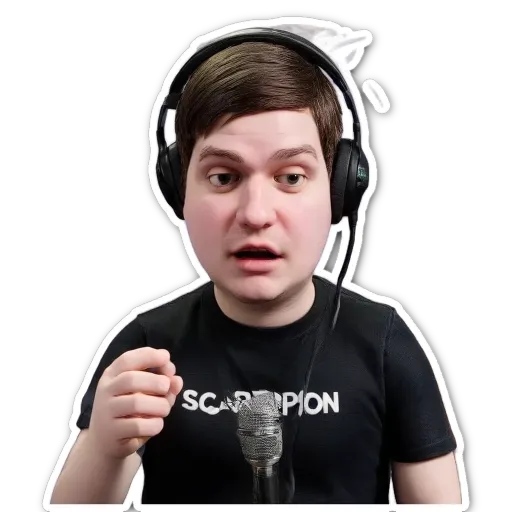 A person wearing black color tshirt and holding a microphone.