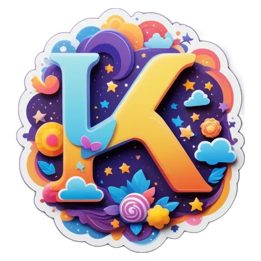 A K shape is made out of colorful paper.