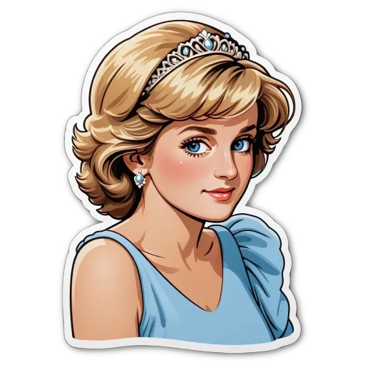 A princesses head with a tiarity that is blue.