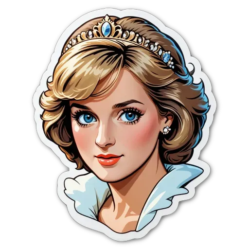 A cartoonish image of a woman with a crown on her head.