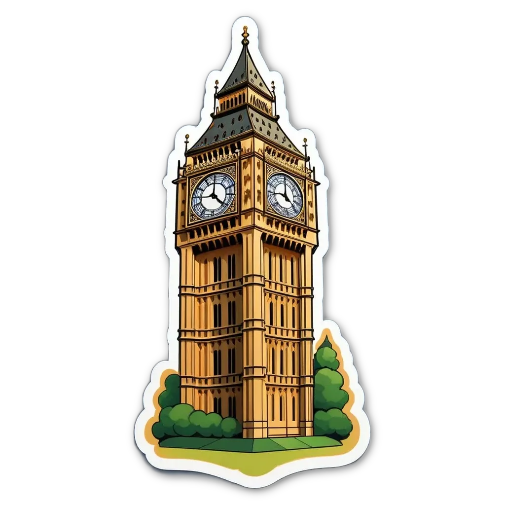 A clock shaped like a tower with the numbers 10 and 4 at the top.