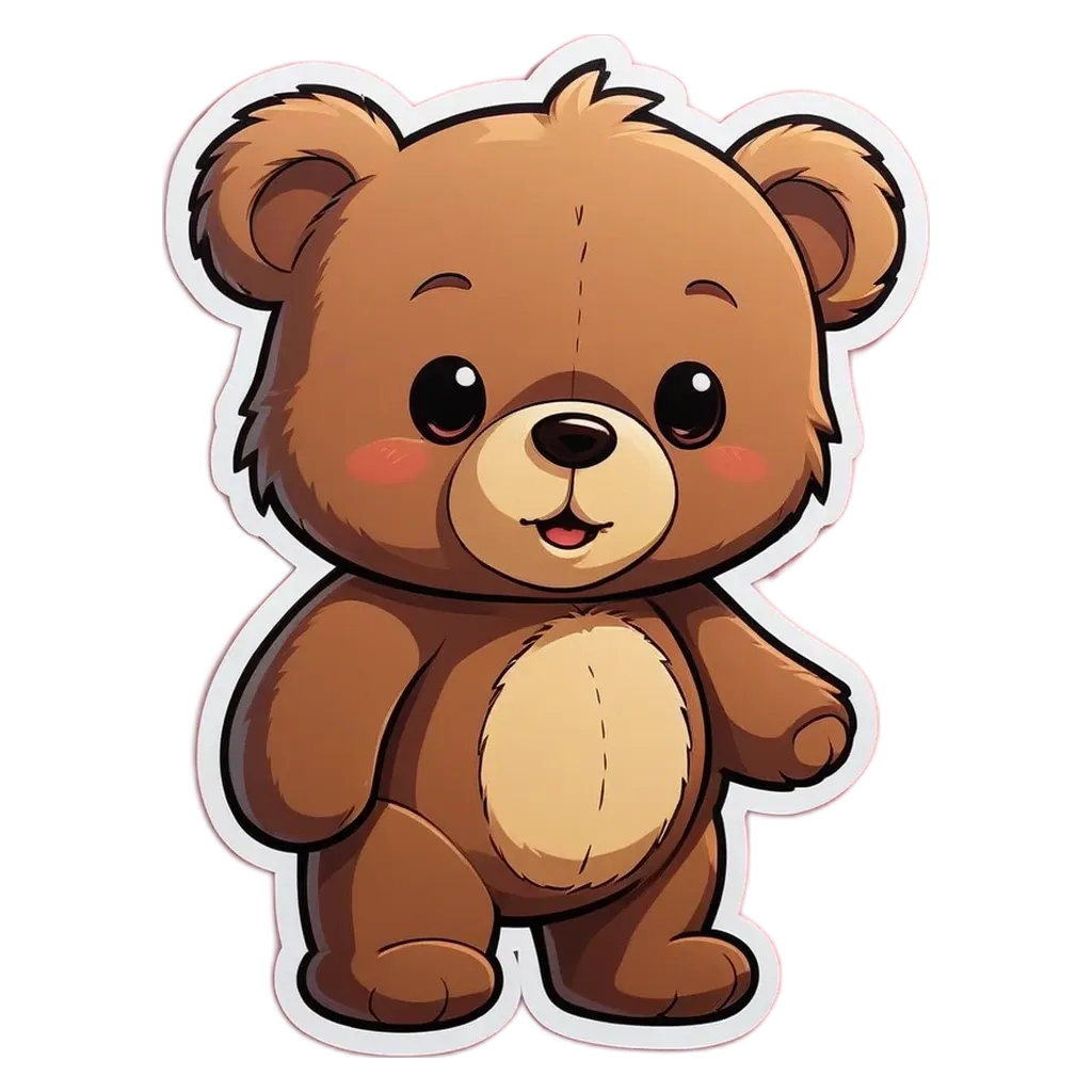 A cartoon teddy bear with a black background.