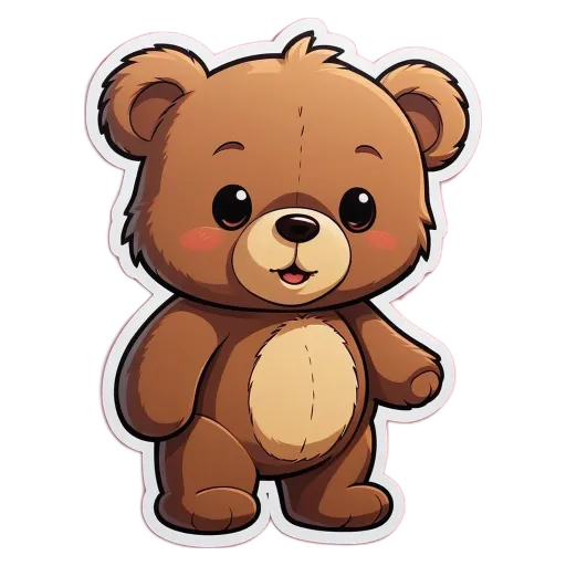 A cartoon teddy bear with a black background.