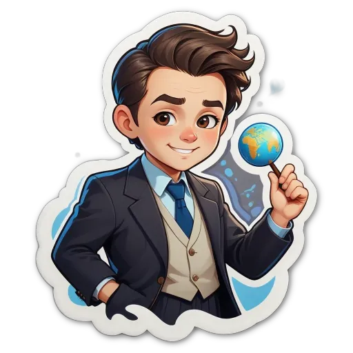 A boy is holding a globe with a smile on his face.