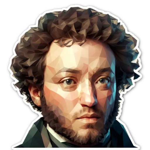 A man's face is made up of many triangular pieces that make up his picture.
