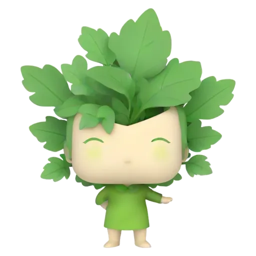 A green colored figure with a planter on its head.