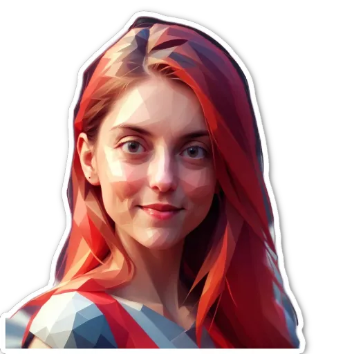 A woman with red hair is smiling at the camera.