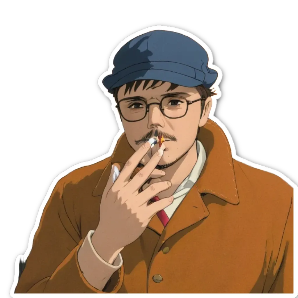 A man is smoking a cigarette and the smoke is coming out of his mouth.