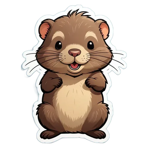 A hamster sticker is on a black background.