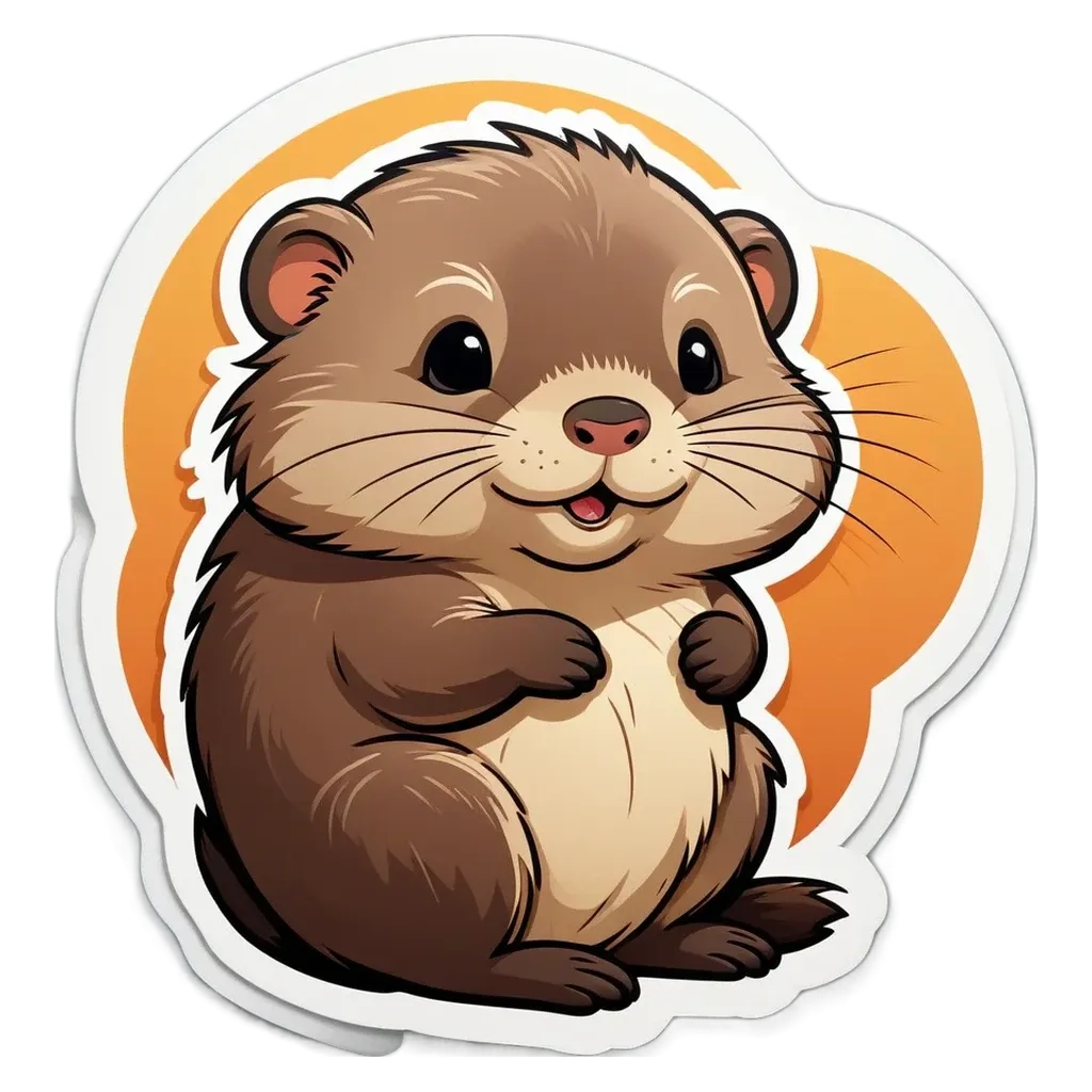 A cartoon animal is sitting on a black background.