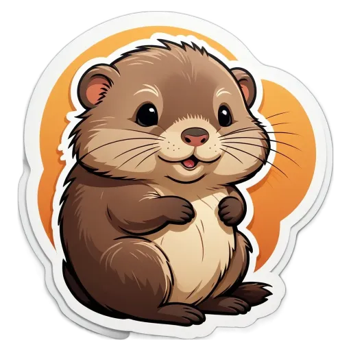 A cartoon animal is sitting on a black background.