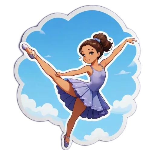 A cartoon drawing of a girl in a ballerina outfit on a black background.