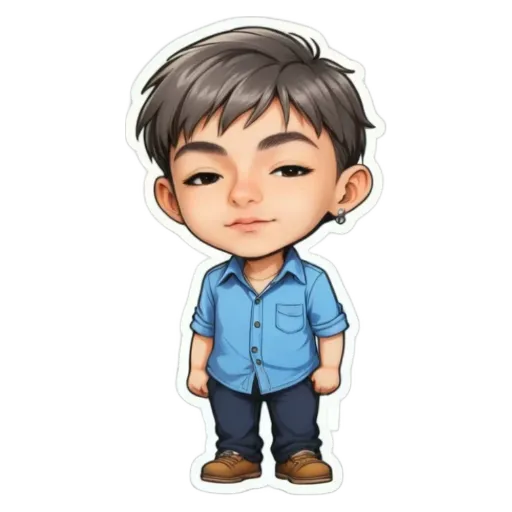 A boy that is a character in a video game.