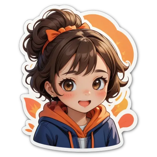A girl with a bow in her hair is smiling.