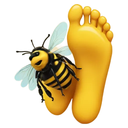 An image of a foot with a bee on it.