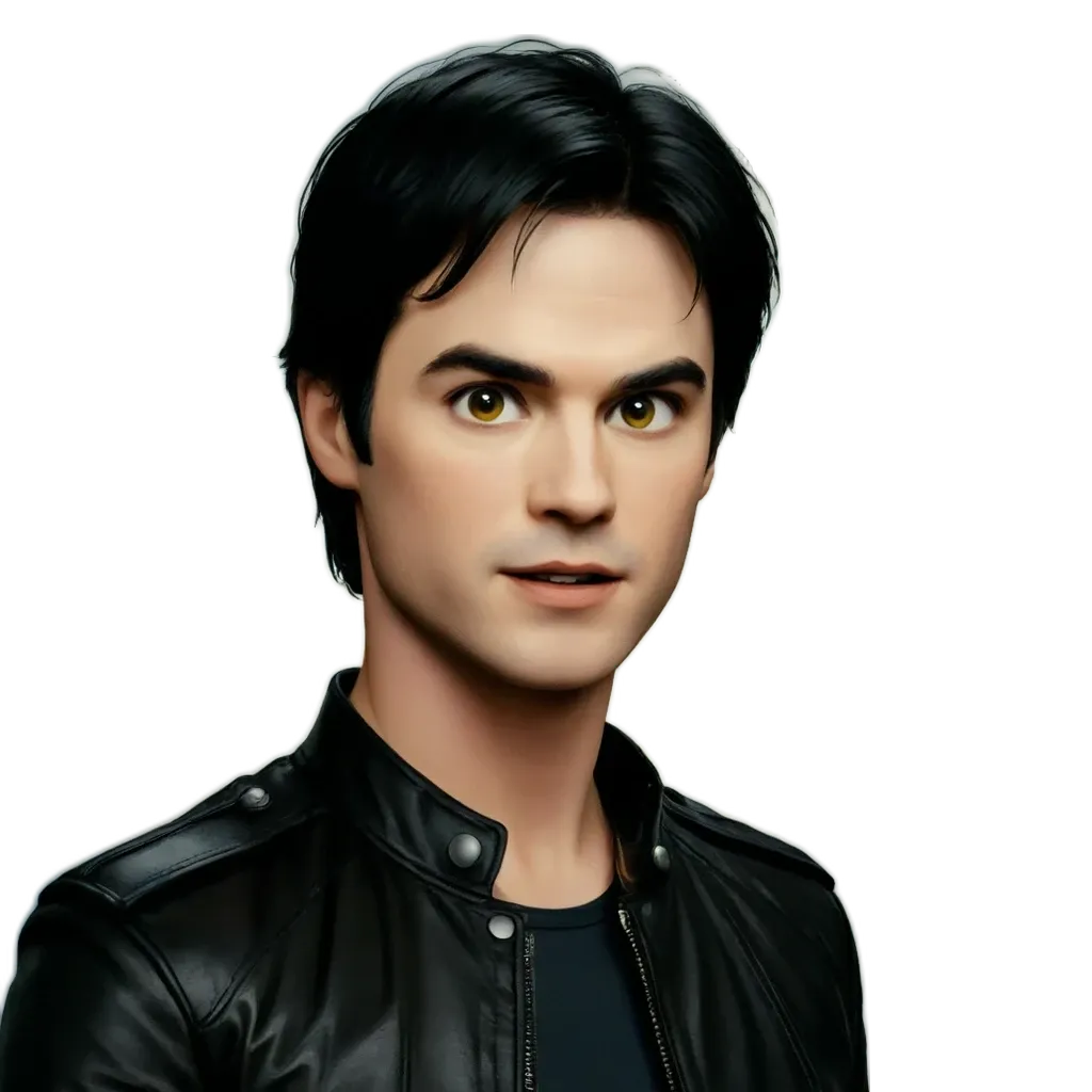 A black and white photo of a man wearing a leather jacket.