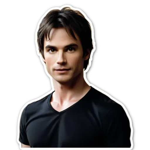 A man with a black shirt and black hair.