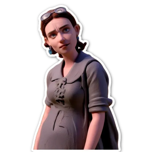 A woman in a dress is looking to the right.