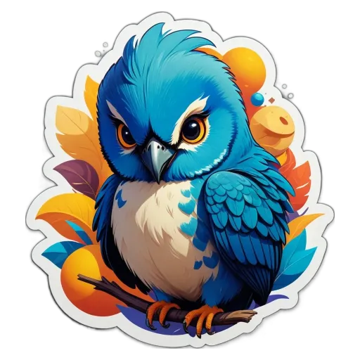 A blue bird with white feathers is perched on a branch.