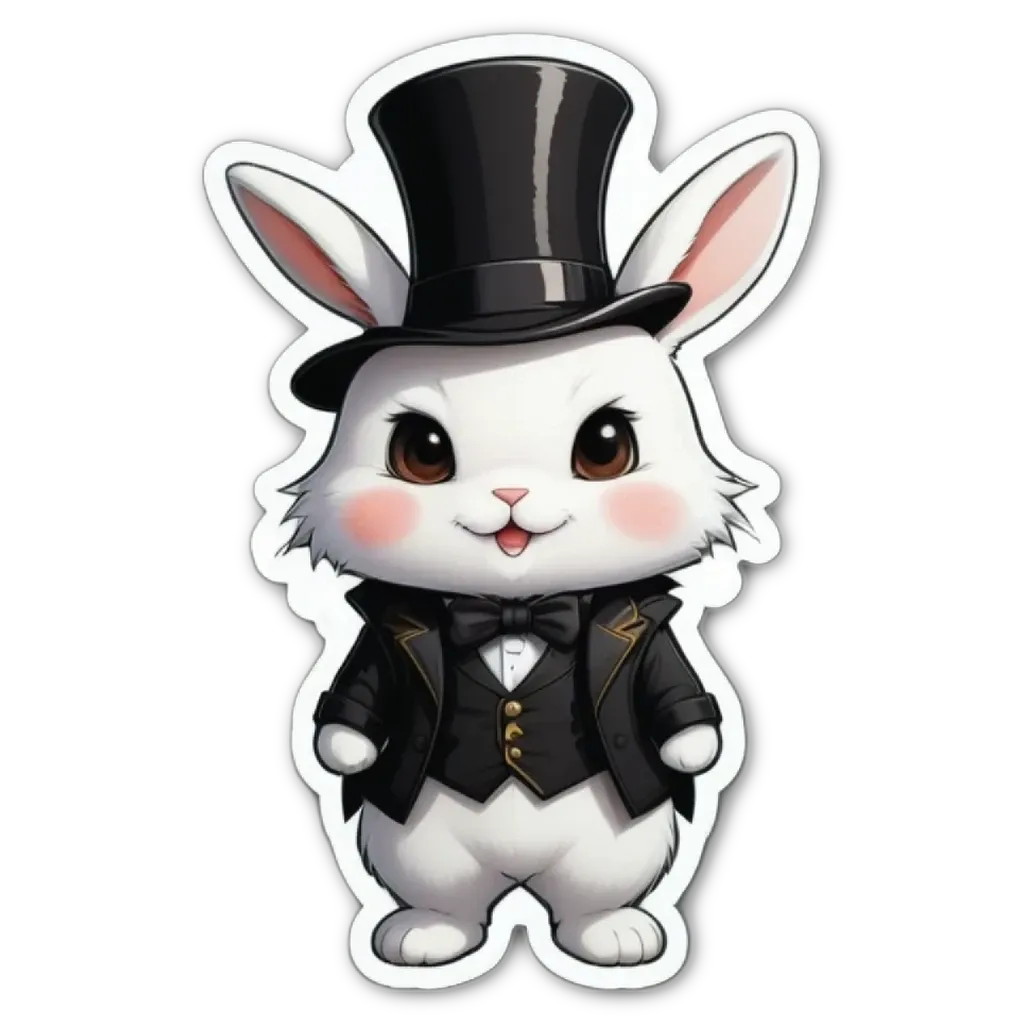 A bunny rabbit that is dressed up like a rabbit from a musical.