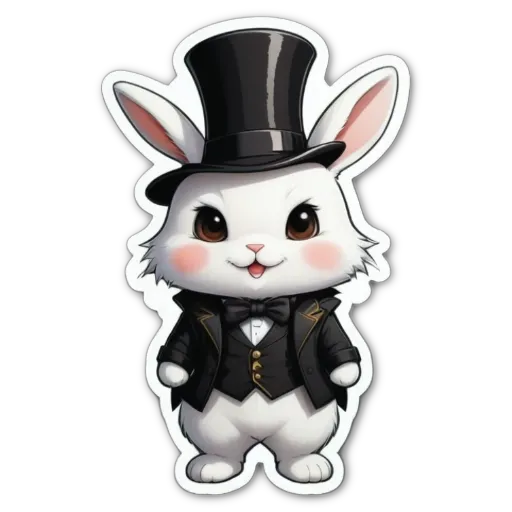 A bunny rabbit that is dressed up like a rabbit from a musical.