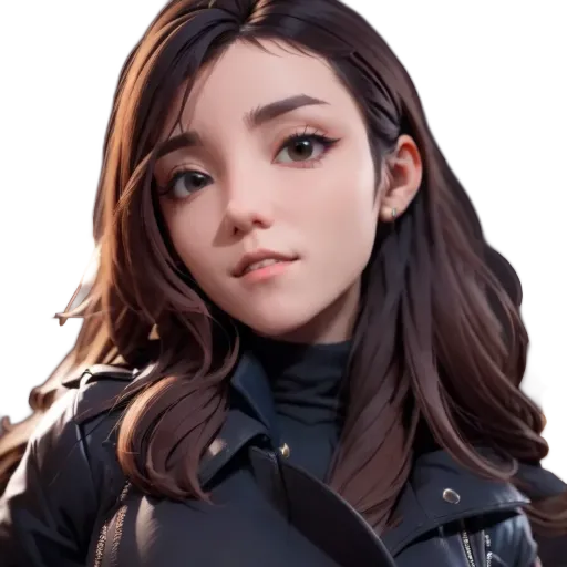 A woman with a digital or animated appearance.