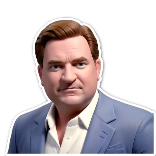 A very detailed and accurate cartoon picture of a man in a suit.