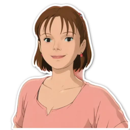 A girl with a pink shirt is smiling.