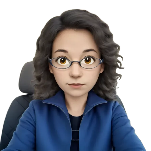 A girl wearing glasses is sitting in a chair.