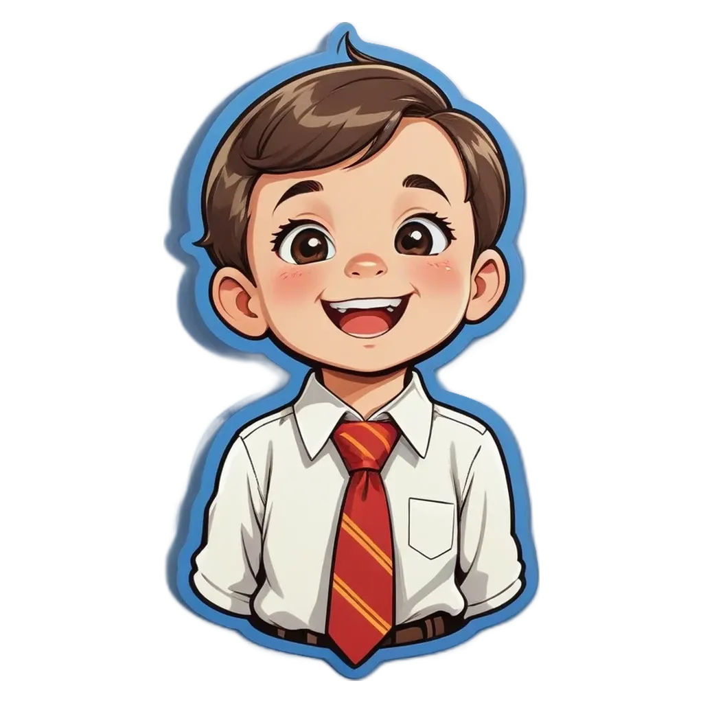 A boy wearing a tie and a white shirt.