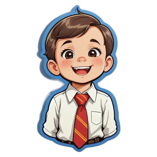 A boy wearing a tie and a white shirt.