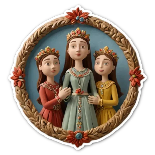 Three princesses in a frame.