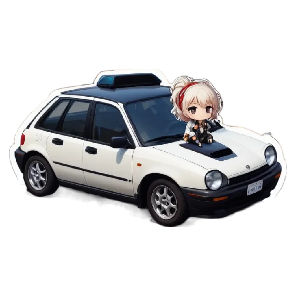 A girl is sitting on top of a car.