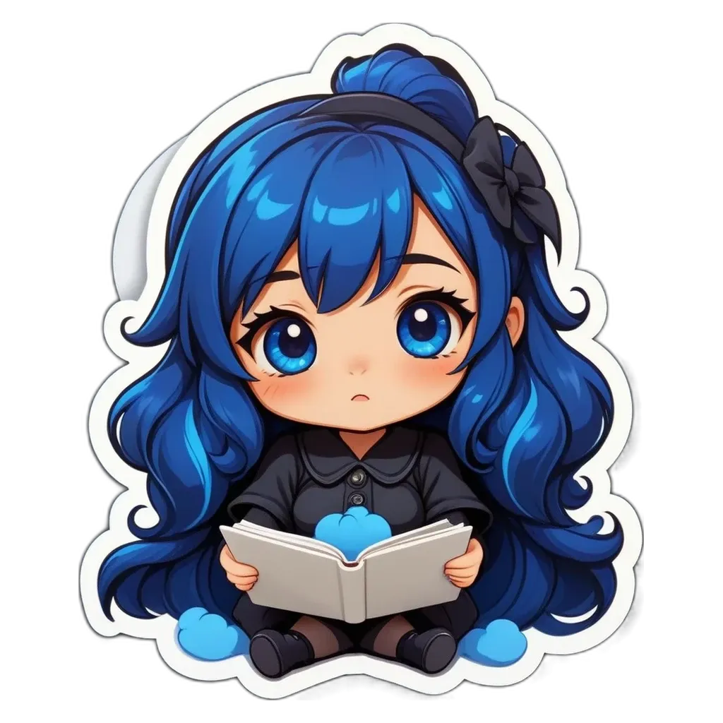 A girl with a bow in her hair is reading a book.