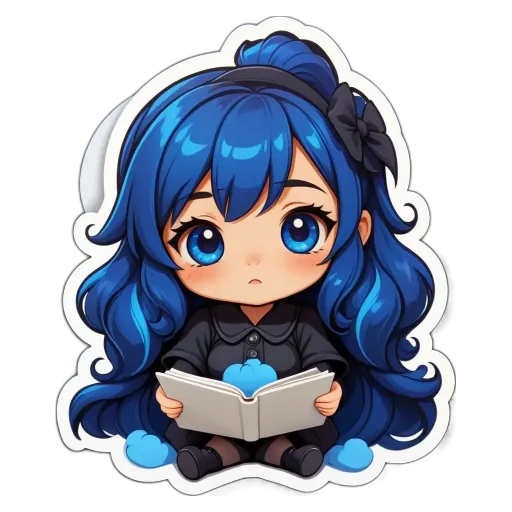 A girl with a bow in her hair is reading a book.