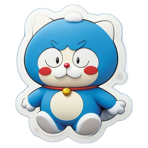 A blue cat with white whiskers and an orange nose.
