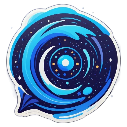 A graphic of a blue wave in space.