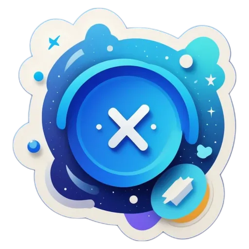 A blue x in the middle of a button.